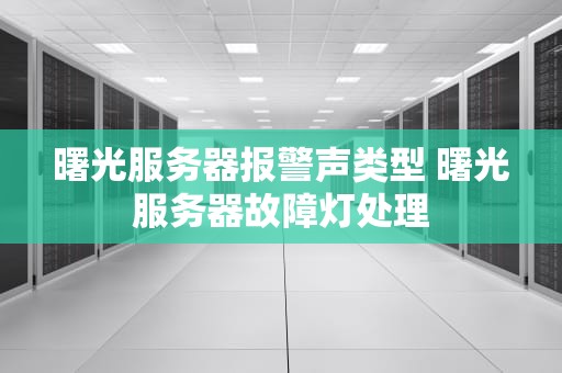 曙光服务器报警声类型 曙光服务器故障灯处理