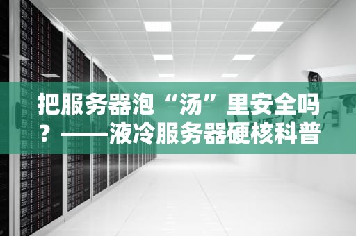 把服务器泡“汤”里安全吗？——液冷服务器硬核科普+翻车预警