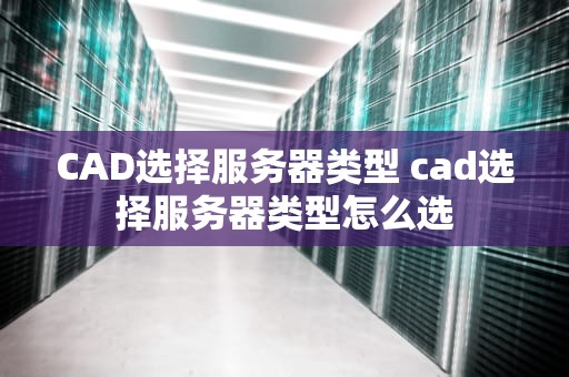 CAD选择服务器类型 cad选择服务器类型怎么选