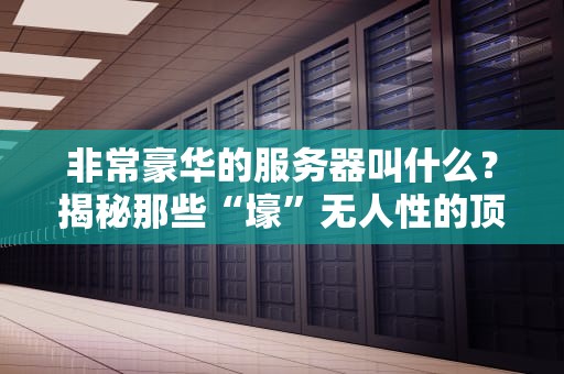 非常豪华的服务器叫什么？揭秘那些“壕”无人性的顶级配置！
