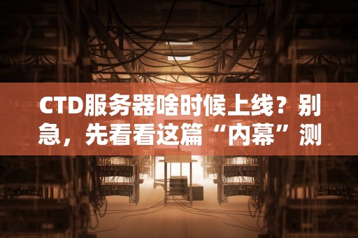CTD服务器啥时候上线？别急，先看看这篇“内幕”测评！