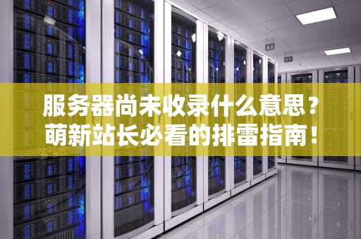 服务器尚未收录什么意思？萌新站长必看的排雷指南！