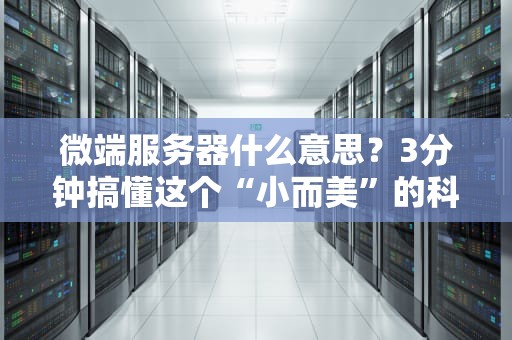 微端服务器什么意思？3分钟搞懂这个“小而美”的科技神器！