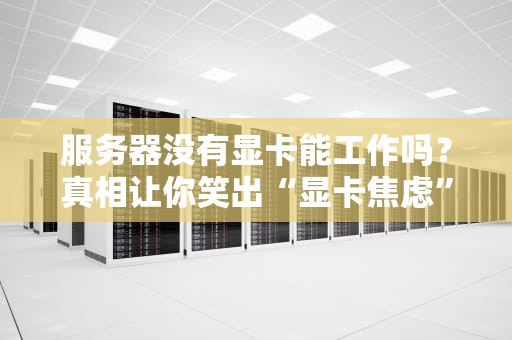 服务器没有显卡能工作吗？真相让你笑出“显卡焦虑”！