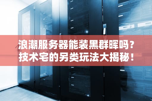 浪潮服务器能装黑群晖吗？技术宅的另类玩法大揭秘！