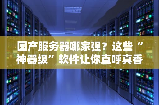 国产服务器哪家强？这些“神器级”软件让你直呼真香！