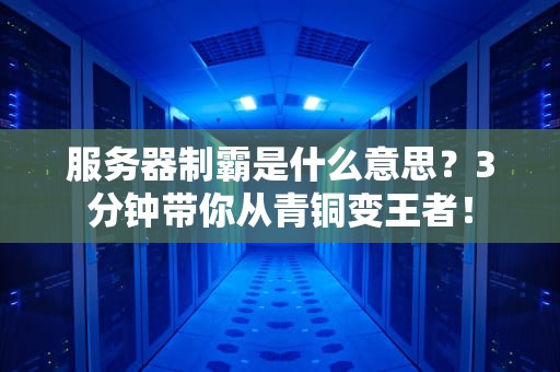 服务器制霸是什么意思？3分钟带你从青铜变王者！