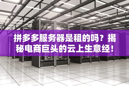 拼多多服务器是租的吗？揭秘电商巨头的云上生意经！