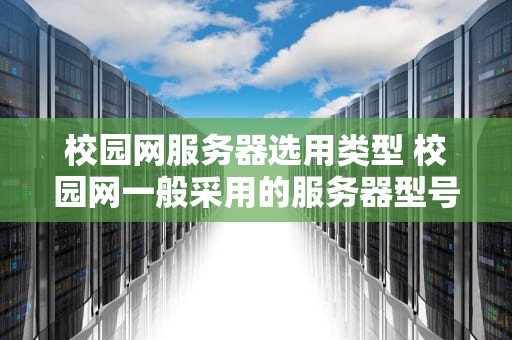 校园网服务器选用类型 校园网一般采用的服务器型号