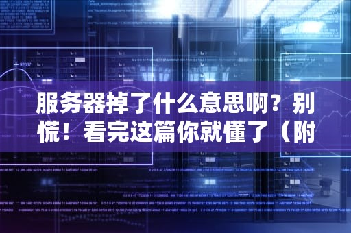 服务器掉了什么意思啊？别慌！看完这篇你就懂了（附急救指南）