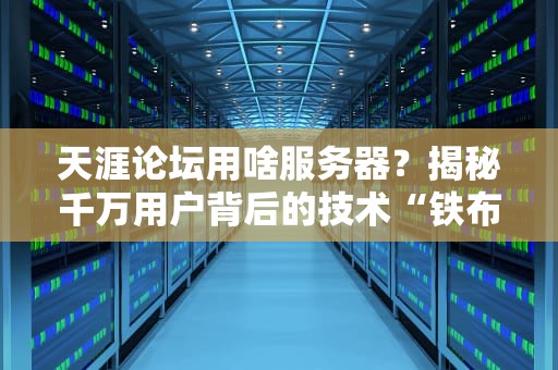 天涯论坛用啥服务器？揭秘千万用户背后的技术“铁布衫”！