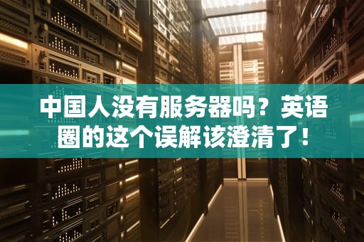 中国人没有服务器吗？英语圈的这个误解该澄清了！