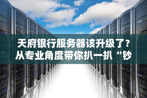 天府银行服务器该升级了？从专业角度带你扒一扒“钞能力”背后的算力真相！