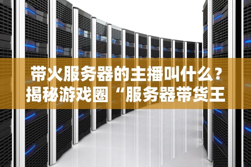 带火服务器的主播叫什么？揭秘游戏圈“服务器带货王”的流量密码！