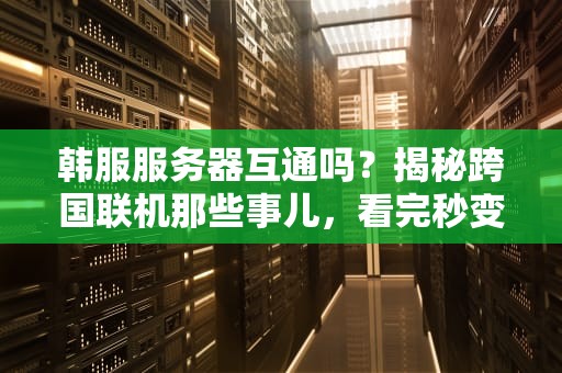 韩服服务器互通吗？揭秘跨国联机那些事儿，看完秒变老司机！