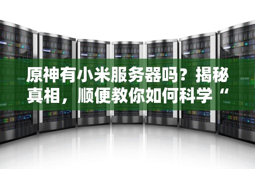 原神有小米服务器吗？揭秘真相，顺便教你如何科学“白嫖”流畅体验！
