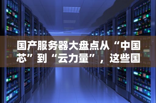国产服务器大盘点从“中国芯”到“云力量”，这些国产服务器你了解几个？