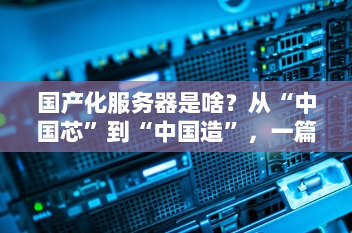 国产化服务器是啥？从“中国芯”到“中国造”，一篇让你秒懂的科普指南！