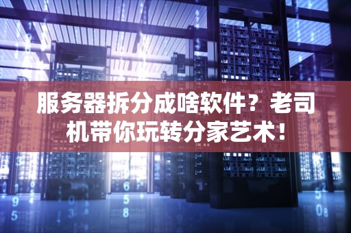 服务器拆分成啥软件？老司机带你玩转分家艺术！