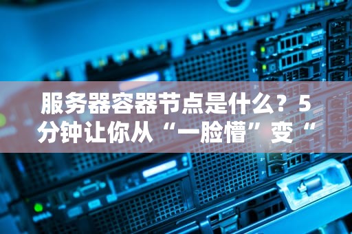 服务器容器节点是什么？5分钟让你从“一脸懵”变“懂王”！