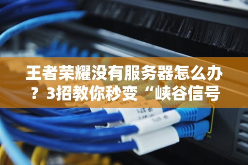 王者荣耀没有服务器怎么办？3招教你秒变“峡谷信号侠”！