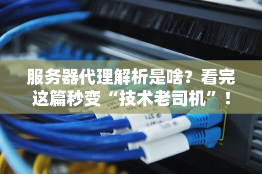 服务器代理解析是啥？看完这篇秒变“技术老司机”！