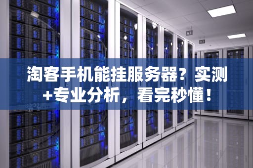 淘客手机能挂服务器？实测+专业分析，看完秒懂！
