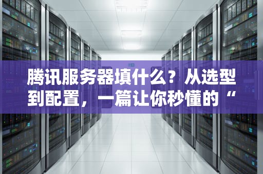 腾讯服务器填什么？从选型到配置，一篇让你秒懂的“填坑”指南！