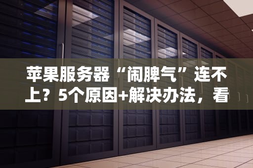 苹果服务器“闹脾气”连不上？5个原因+解决办法，看完秒懂！