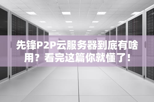 先锋P2P云服务器到底有啥用？看完这篇你就懂了！