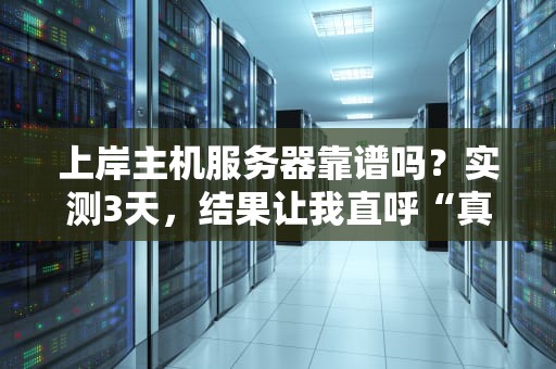 上岸主机服务器靠谱吗？实测3天，结果让我直呼“真香”！