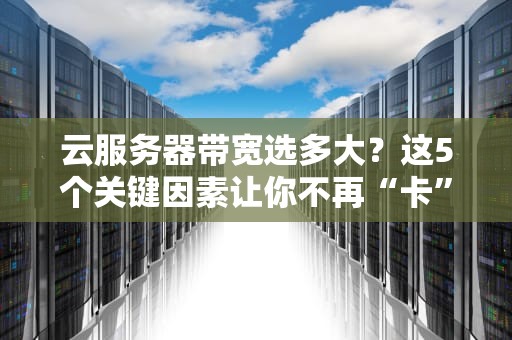 云服务器带宽选多大？这5个关键因素让你不再“卡”到怀疑人生！