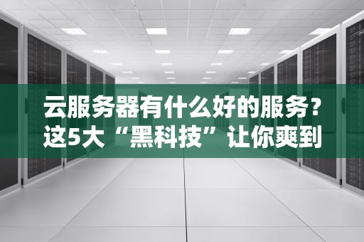 云服务器有什么好的服务？这5大“黑科技”让你爽到飞起！