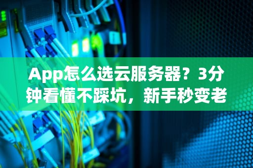 App怎么选云服务器？3分钟看懂不踩坑，新手秒变老司机！