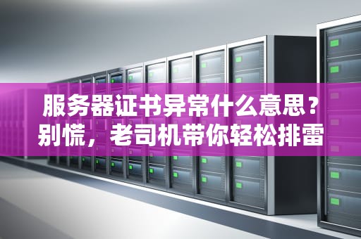 服务器证书异常什么意思？别慌，老司机带你轻松排雷！
