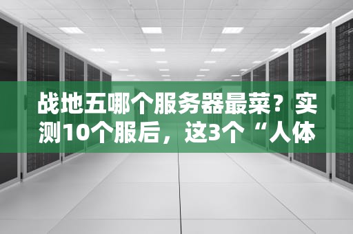 战地五哪个服务器最菜？实测10个服后，这3个“人体描边大师”把我笑哭了！