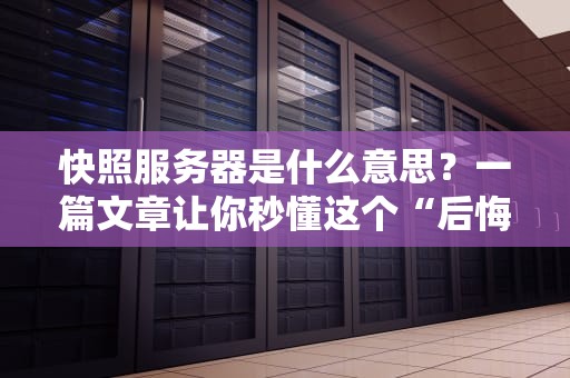 快照服务器是什么意思？一篇文章让你秒懂这个“后悔药”神器！