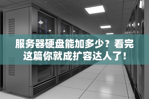服务器硬盘能加多少？看完这篇你就成扩容达人了！