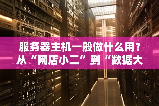 服务器主机一般做什么用？从“网店小二”到“数据大管家”的逆袭之路