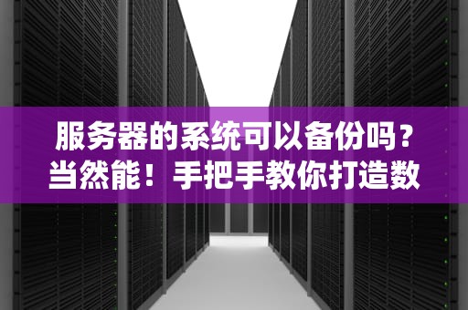 服务器的系统可以备份吗？当然能！手把手教你打造数据“后悔药”