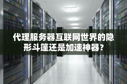 代理服务器互联网世界的隐形斗篷还是加速神器？