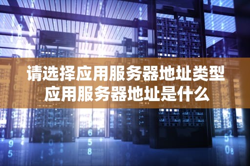 请选择应用服务器地址类型 应用服务器地址是什么