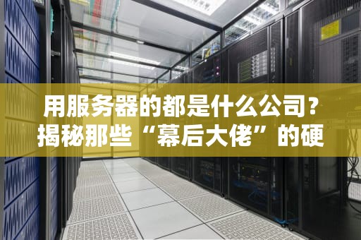 用服务器的都是什么公司？揭秘那些“幕后大佬”的硬核需求！