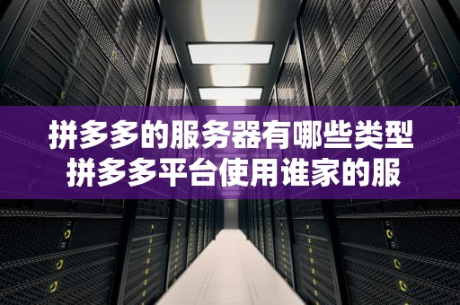 拼多多的服务器有哪些类型 拼多多平台使用谁家的服务器