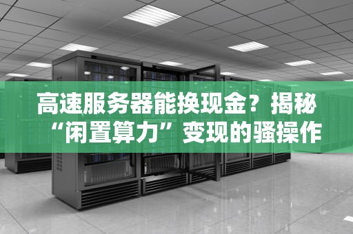 高速服务器能换现金？揭秘“闲置算力”变现的骚操作！