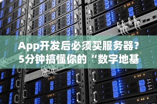 App开发后必须买服务器？5分钟搞懂你的“数字地基”要不要建！