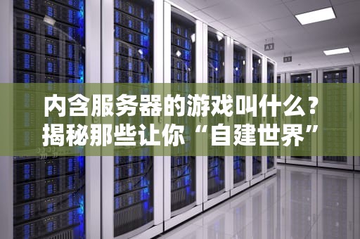 内含服务器的游戏叫什么？揭秘那些让你“自建世界”的神奇游戏！