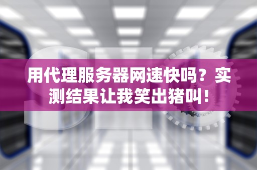 用代理服务器网速快吗？实测结果让我笑出猪叫！