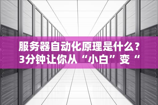 服务器自动化原理是什么？3分钟让你从“小白”变“大神”！