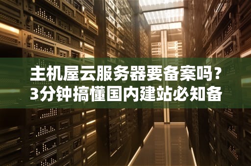 主机屋云服务器要备案吗？3分钟搞懂国内建站必知备案攻略！